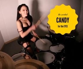 a-yeon playing drums